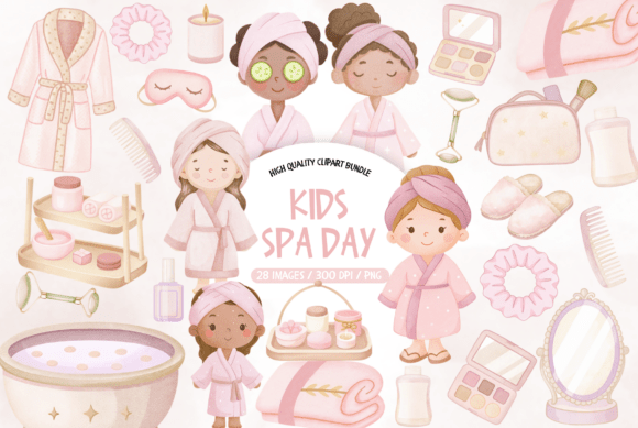 Download Sleepover Spa Day Illustrations - Illustration Collection