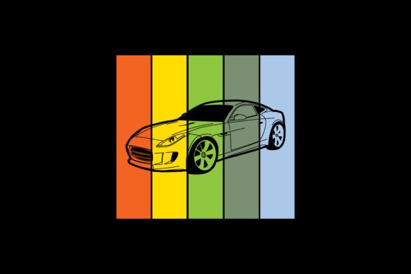 Download Illustration of Car with Colorful Design - Illustration Collection