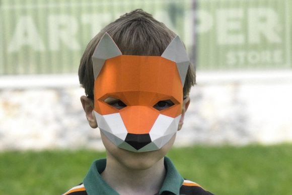Download Fox 3D Kids Half Mask - Mask Collection