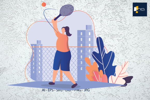 Download Flat Illustration Tennis Athlete - Illustration Collection