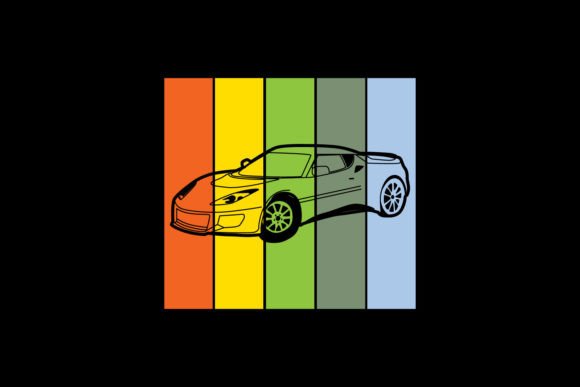 Download Illustration of Car with Colorful Design - Illustration Collection