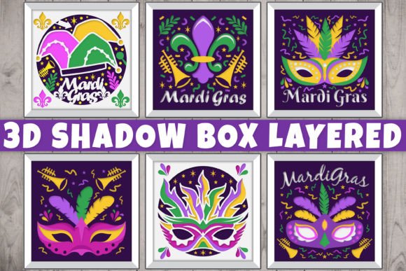 Download Mardi Gras Mask 3D Shadow Box Papercut - Premium Bundle
