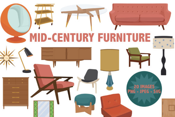 Download Mid-Century Furniture Illustrations - Illustration Collection